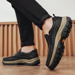 Men's Hand-Stitched Fashion Loafers, Solid Color Low-Top Casual Shoes, Simple Trendy Slip-On Sneakers, Men's Shoes for All Seasons, Daily Office Business Shoes, Large Size Men's Shoes