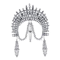 New Geometric Crown Headband Multi-Layer Rhinestone Headwear Statement Crystal Hair Jewelry Women Stage Performance Accessories