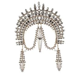 New Geometric Crown Headband Multi-Layer Rhinestone Headwear Statement Crystal Hair Jewelry Women Stage Performance Accessories