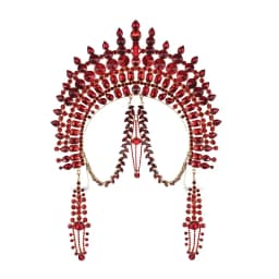 New Geometric Crown Headband Multi-Layer Rhinestone Headwear Statement Crystal Hair Jewelry Women Stage Performance Accessories