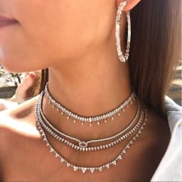 2025 New Iced Out Bling 5A CZ Tennis Choker Necklace For Women Fashion Sparking Oval Shape Cubic Zirconia Multi Layers Jewelry