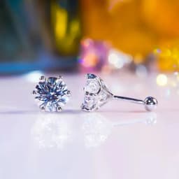 NKHOG Real 2 Carat 8mm Moissanite Stud Earrings For Women Screw Thread Ear Studs 925 Sterling Silver Jewelry Pass Diamond Test