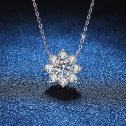 NeeTim 1CT Moissanite Sparkling Necklace For Woman Pendant 925 Silver Plated with White Gold Chains Party Bridal Fine Jewelry