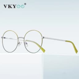 VICKY Retro Round Myopia Prescription Glasses Hyperopia for Women Reading CR39 Anti Blue Light Optical Eyeglasses Frame PFD3082