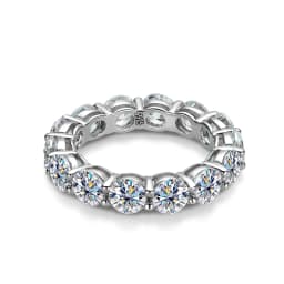 Knobspin 5mm 7ct D Color Moissanite Ring 925 Sliver Plated with White Gold Wedding Band Eternity Band Engagement Rings For Women