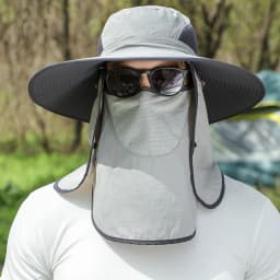 Large Shawl Sunscreen Neck Protection Big Brim Sun Hat Outdoor Leisure Mountaineering Fishing Cap Men Waterproof Fisherman Hats
