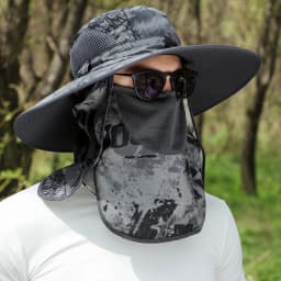 Large Shawl Sunscreen Neck Protection Big Brim Sun Hat Outdoor Leisure Mountaineering Fishing Cap Men Waterproof Fisherman Hats