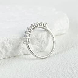 NeeTim Full Moissanite Ring for Women S925 Sterling Silver with White Gold Plated Wedding Bridal Band Rings Sparkling Jewelry