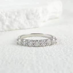NeeTim Full Moissanite Ring for Women S925 Sterling Silver with White Gold Plated Wedding Bridal Band Rings Sparkling Jewelry