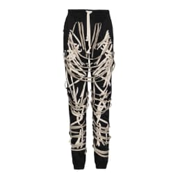 TWOTWINSTYLE Cross Black Pants For Women High Waist Bandage Casual Streetwear Trousers Female Fashion New Clothing 2024 Style