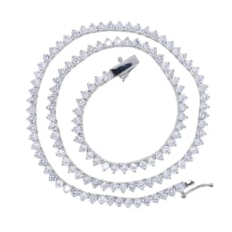 3MM 3 Prong CZ Tennis Chain Necklace For Women Iced Out Bling 5A Cubic Zirconia Classic Female Choker 16" 18"