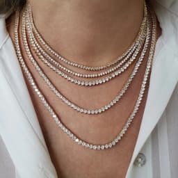 3MM 3 Prong CZ Tennis Chain Necklace For Women Iced Out Bling 5A Cubic Zirconia Classic Female Choker 16" 18"