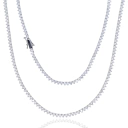 3MM 3 Prong CZ Tennis Chain Necklace For Women Iced Out Bling 5A Cubic Zirconia Classic Female Choker 16" 18"