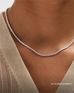 3MM 3 Prong CZ Tennis Chain Necklace For Women Iced Out Bling 5A Cubic Zirconia Classic Female Choker 16" 18"