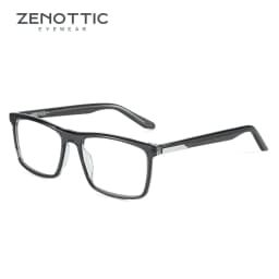 ZENOTTIC Trend Acetate Optical Glasses Large Frame Square Solid Splicing Eyewear Fashion Non-Prescription Eyeglasses 1986