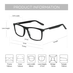 ZENOTTIC Trend Acetate Optical Glasses Large Frame Square Solid Splicing Eyewear Fashion Non-Prescription Eyeglasses 1986