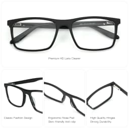 ZENOTTIC Trend Acetate Optical Glasses Large Frame Square Solid Splicing Eyewear Fashion Non-Prescription Eyeglasses 1986