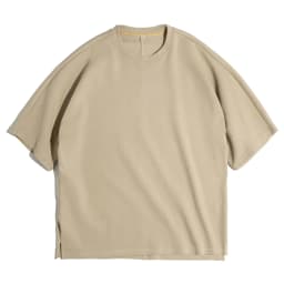 Maden Retro 340g/m² Heavyweight Round Neck Pique Cotton T-shirt Loose Silhouette Solid Color Short-sleeved Top for Men's Summer