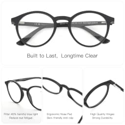 ZENOTTIC Fashion Round Anti Blue Light Blocking Reading Glasses Men Sport Readers Eyewear Women Anti Glare Computer Eyeglasses