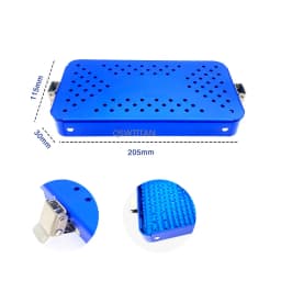 Sterilization Box Sterilization Tray Case Single level with Silicone Pad Aluminum Dental Eye Surgical Instrument