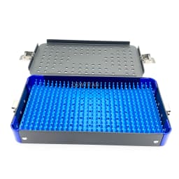 Sterilization Box Sterilization Tray Case Single level with Silicone Pad Aluminum Dental Eye Surgical Instrument