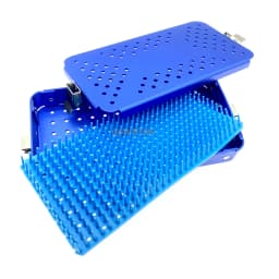 Sterilization Box Sterilization Tray Case Single level with Silicone Pad Aluminum Dental Eye Surgical Instrument