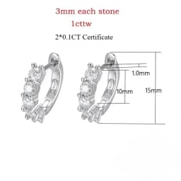 Smyoue Each 0.2CT 3.5mm Certified All Moissanite Hoop Earrings for Women Classic Sparkly Bridal Jewelry Pure 925 Plated 18K
