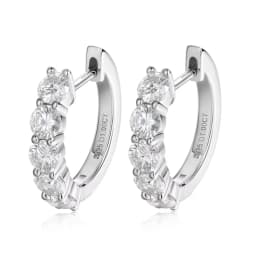 Smyoue Each 0.2CT 3.5mm Certified All Moissanite Hoop Earrings for Women Classic Sparkly Bridal Jewelry Pure 925 Plated 18K