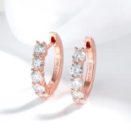 Smyoue Each 0.2CT 3.5mm Certified All Moissanite Hoop Earrings for Women Classic Sparkly Bridal Jewelry Pure 925 Plated 18K