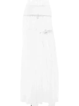 CNYISHE Lace Sheer Elegant A-Line Sexy Club Women Long Skirts Summer/Spring Skinny High Waist Fashion Casual Sea Holiday Female