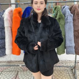 QUEENTINA Real Rabbit Fur Coat Woman Luxury Fashion Leather Autumn Winter Jacket Whole Skin 2023 For Female Natural Feather