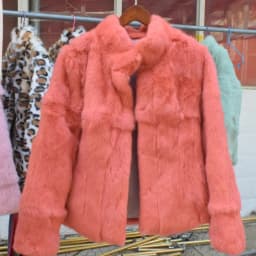 QUEENTINA Real Rabbit Fur Coat Woman Luxury Fashion Leather Autumn Winter Jacket Whole Skin 2023 For Female Natural Feather