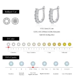 MODIAN D Color U Shape Moissanite Earrings 925 Sterling Silver Elegant Exquisite Hoop Earrings For Women Wedding Jewelry