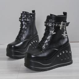 2024 New Boots for Women Fashion Hot Sale Punk Goth Platform Heels Wedge Women's Boots Casual Goth Punk Size 43 Women's Shoes