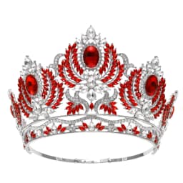 Royal Queen AB Color Crystal Wedding Crown Large Diadem Rhinestone Tiaras Circle Pageant Headdress Bridal Jewelry Head Ornaments