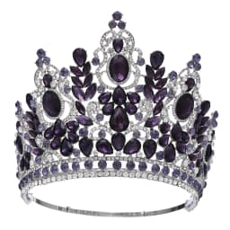 New Baroque Miss Universe Big Round Crown Luxury High Royal Queen Wedding Crowns Crystal Banquet Tiaras Costume Hair Accessories
