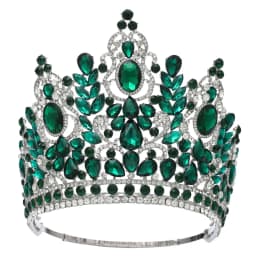 New Baroque Miss Universe Big Round Crown Luxury High Royal Queen Wedding Crowns Crystal Banquet Tiaras Costume Hair Accessories