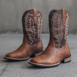 Mid-calf Western Boots Men Black Brown Cowboy Boots Handmade Leather Shoes New Punk Man Women Unisex Riding Boots
