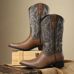 Mid-calf Western Boots Men Black Brown Cowboy Boots Handmade Leather Shoes New Punk Man Women Unisex Riding Boots