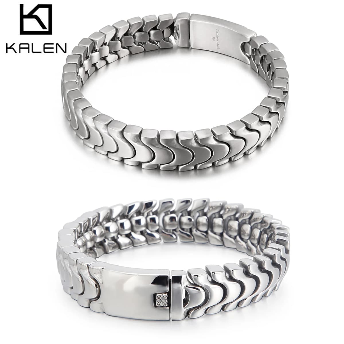 12mm Centipede Line Link Chain Bracelet  - Stainless Steel 316L - KB125391-BDJX