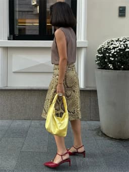 Tossy Snakeskin Printed Fashion Skirt Women's High Waist Slim Contrast Patchwork Commute Streetwear Female Vintage Y2k Skirt