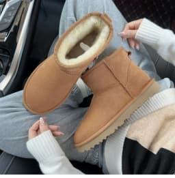 5854 Men's and Women's Sheepskin and Wool Snow Boots, Integrated Fur and Leather, Winter Thick and Warm Women's Boots