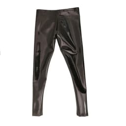 Sexy Men Waterproof PU Elastic Pencil Pants No-clean Double Side Slim Leg Trousers Latex Faux Leather Punk Shaping Pants Plus