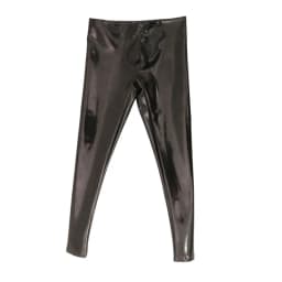 Sexy Men Waterproof PU Elastic Pencil Pants No-clean Double Side Slim Leg Trousers Latex Faux Leather Punk Shaping Pants Plus