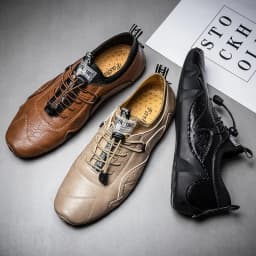 Leather Casual Sneakers for Men Driving Shoes 2024 New Fashion In Waterproof Men Doug Luxury Dress Loafers Shoes Footwear 