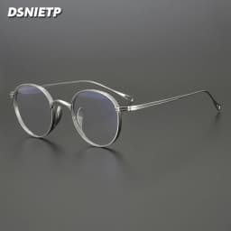 Vintage Pure Titanium Reading Glasses Men Ultra Light Anti Blue Light Prescription Glasses Frames Women Myopia Hyperopia Eyewear