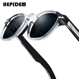 HEPIDEM Acetate Polarized Sun Glasses Women Johnny Depp Brand Designer Glasses Thick Square Sunglasses Men RINI-T