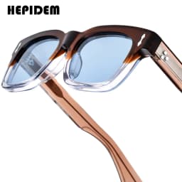 HEPIDEM Acetate Polarized Sun Glasses Women Johnny Depp Brand Designer Glasses Thick Square Sunglasses Men RINI-T