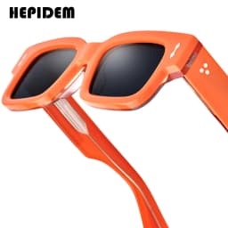 HEPIDEM Acetate Polarized Sun Glasses Women Johnny Depp Brand Designer Glasses Thick Square Sunglasses Men RINI-T