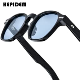 HEPIDEM Acetate Polarized Sun Glasses Women Johnny Depp Brand Designer Glasses Thick Square Sunglasses Men RINI-T